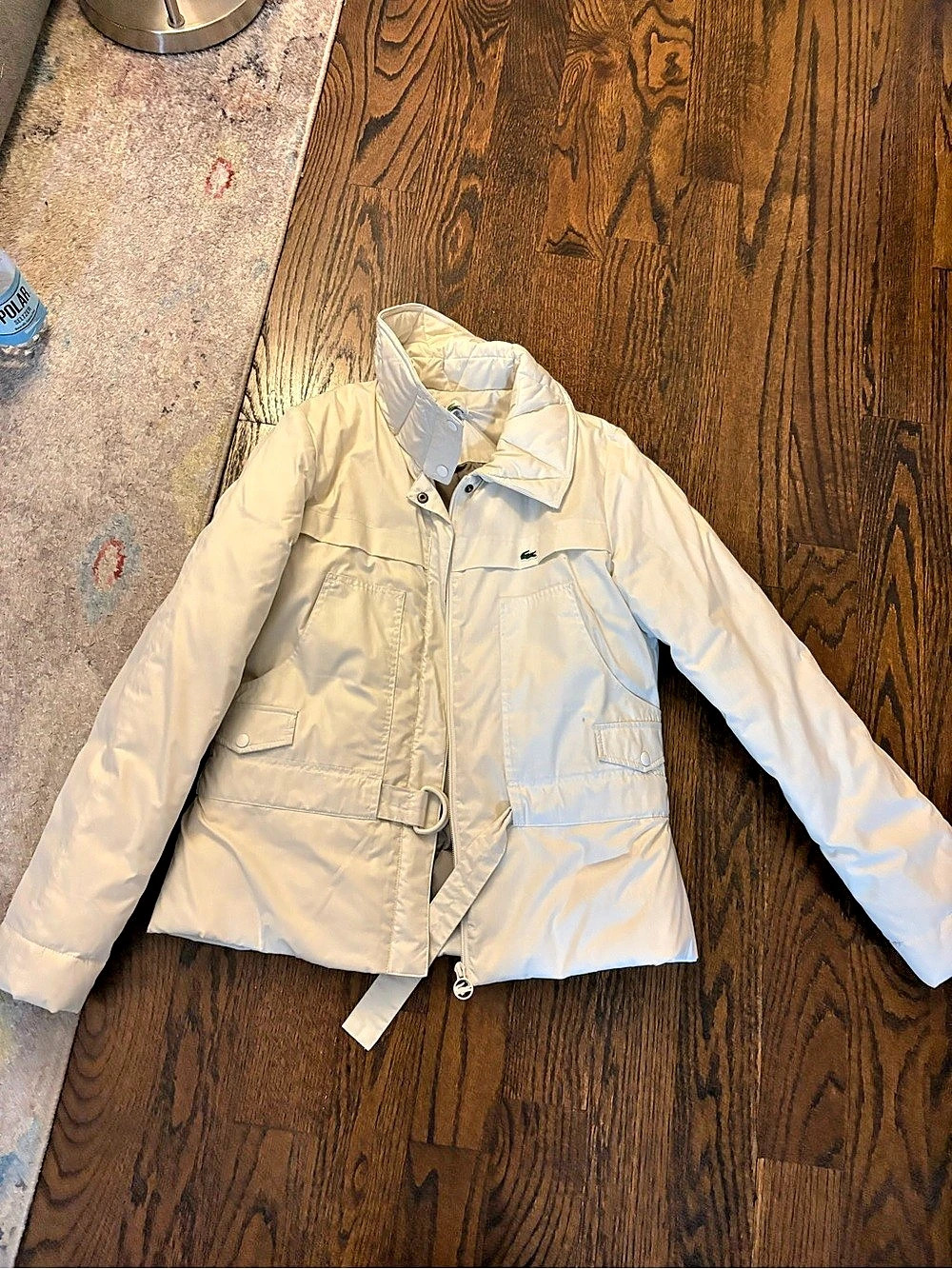 Lacoste White Puffer Jacket Size 40
